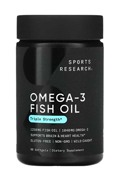 Sports Research زيت السمك الغني بأوميغا 3 من سبورتس ريسيرش، قوة ثلاثية، 1250 ...