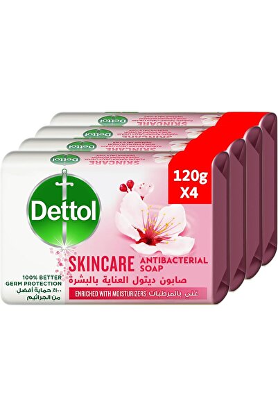 Dettol Solid Antibacterial Hand Soap, 120g, 3+1 Free