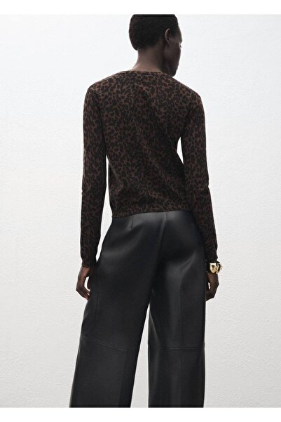 MANGO Woman Leopar desenli ribana kazak