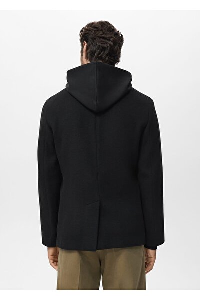 MANGO Man Düğmeli kruvaze yün palto