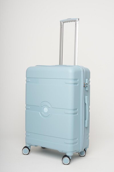 Travel POLO 2'li Valiz Seti (Küçük Orta) Kırılmaz Bebe Mavi 1015