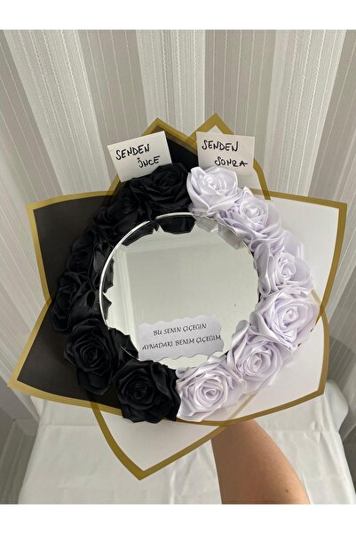 Yıldızköşesi Aynalı Çiçek Buketi Aynalı Yapay Senden Önce Senden Sonra Buketi...