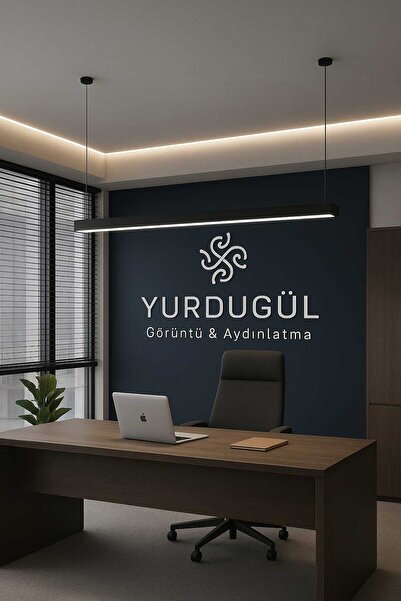 YURDUGÜL Lineer 120 Cm {Siyah Kasa 4000K} Sarkıt Modern Led Avize Mutfak, Ofis, Mağaza, Salon,