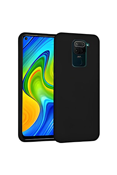 Q Aksesuar Xiaomi Redmi Note 9 Uyumlu Silikon Lansman Telefon Kılıfı - Siyah