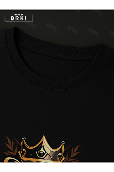 EFFRENATU King of the Street Printed Oversize Large Size Black T-Shirt & Black Pants Tracksuit Set