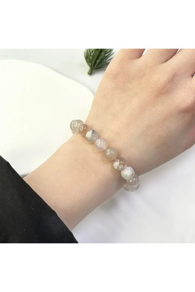 EL YAPIMI Sakura Akik Bileklik – Çiçek Taşı ile Yeni Başlangıç ve Huzur 8mm s...