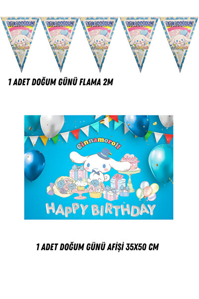 HAPPYLOOPPARTY Set de bannere și steaguri Cinnamoroll, compatibile cu tema pe...