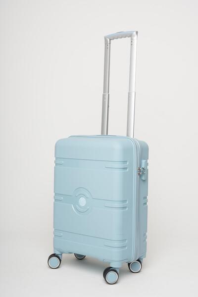 Travel POLO 2'li Valiz Seti (Küçük Orta) Kırılmaz Bebe Mavi 1015