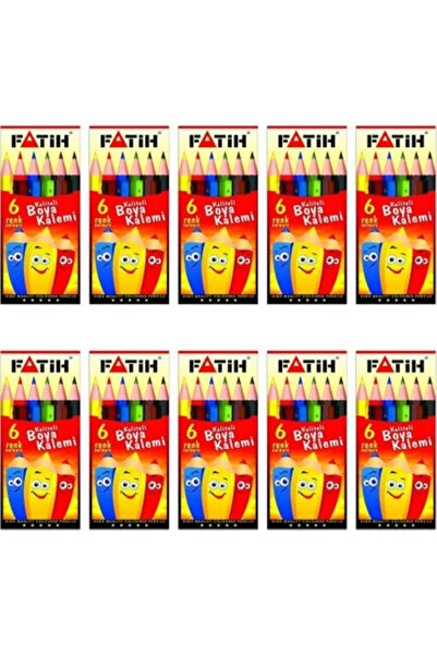 Fatih 33006 Yarım Boy 6 Renk Kuru Boya 10'lu