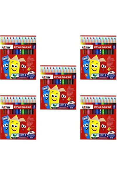 Fatih Half Size 12 Color Dry Paint Pens Set of 5