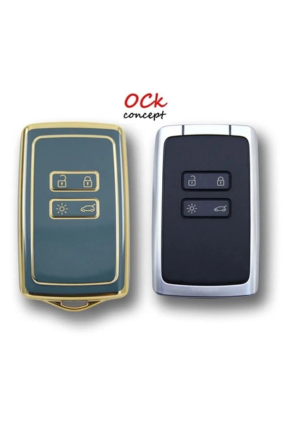 ock concept Renault Megane 4 Koleos Kadjar Gri Oto Anahtar Kumanda Kabı Kılıf...