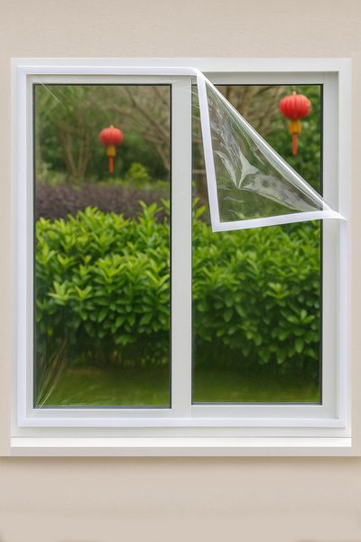 sizenelazım Cırt Bantlı 0,80mm Şeffaf Branda Pencere Kapı Isı Yalıtımı Ve Rüzgar Önleyici Ebat 100cmx160cm