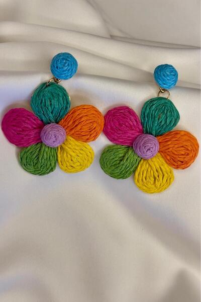 Melissa Boutique Women's Colorful Flower Design Earrings