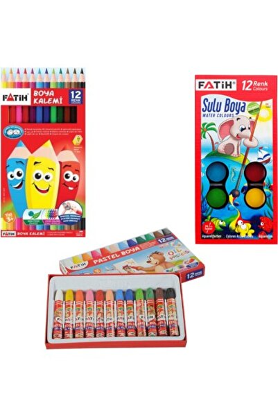 Fatih Dry Paint Pastel Paint Water Color 3-Piece Painting Set