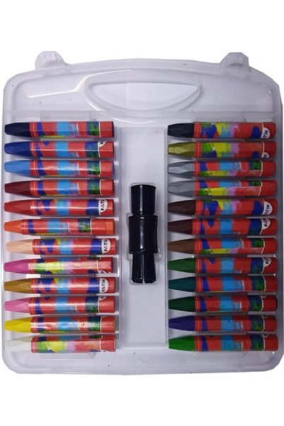 Fatih 24-Piece Crayon Plastic Bag with Holder 1 Pack 24 Color Crayons with Bag Pastel Holder He