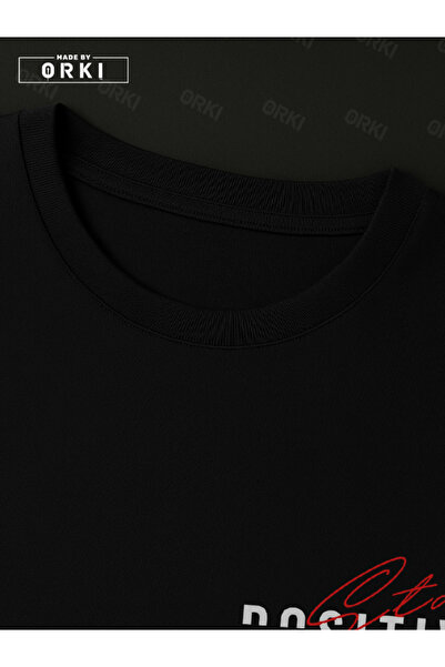 EFFRENATU Positive Thick Printed Plus Size Black T-Shirt & Black Pants Tracksuit Set