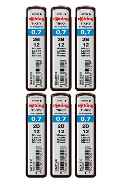 Rotring 0.7 Pen Tip 2B (S0231230) Pack of 6