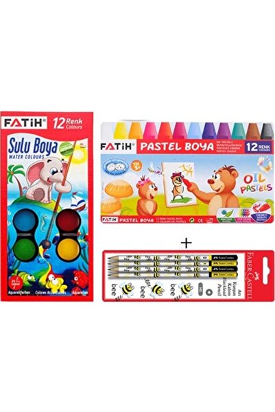 Fatih Student 2-Piece Painting Set Pastel Paint + Watercolor + Pencil Set