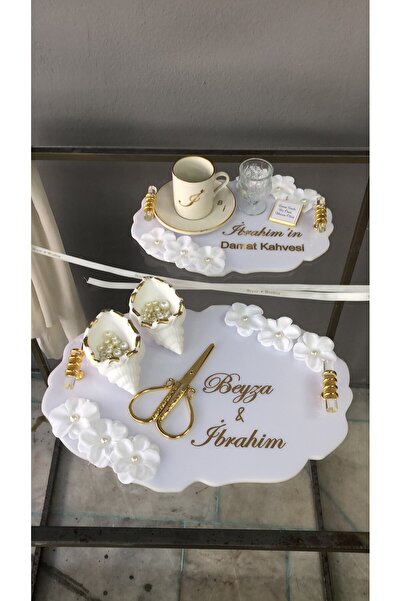Denseden isimli kurdale Söz Nişan Kız İsteme Tepsi Seti Damat Tepsisi Damat K...