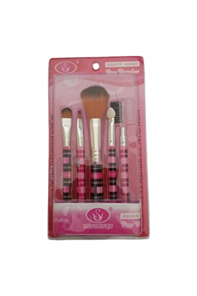Shenglianqiu Pensule machiaj roz/negru, 5 buc