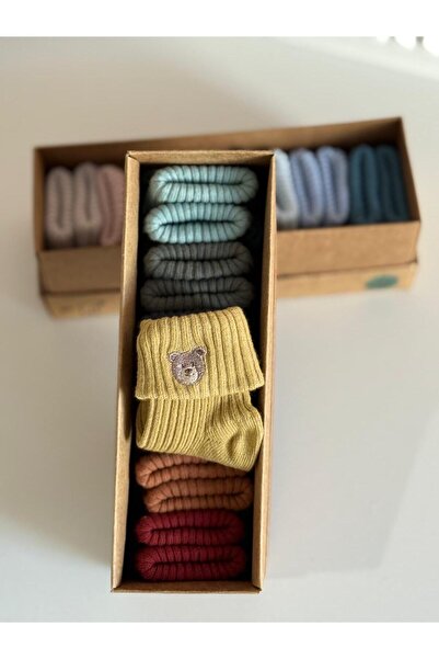 LİNAY BABY ÇOKLU YENİ DOĞAN NAKIŞLI ÇORAP SETİ