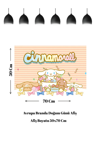HAPPYLOOPPARTY Cinnamoroll rođendanski banner sa temom cimeta, roze