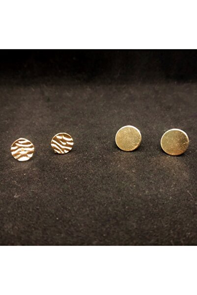 SEVAS GOLD زوجان من الأقراط المستديرة باللون الذهبي