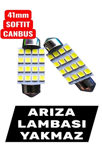 TVS 41mm 2 Adet Softit LED Ampul Canbus Plaka Tavan Bagaj Plaka Araç İç Aydın...