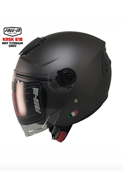 MOTORİDERS Free M Yarım Kask Güneş Vizörlü