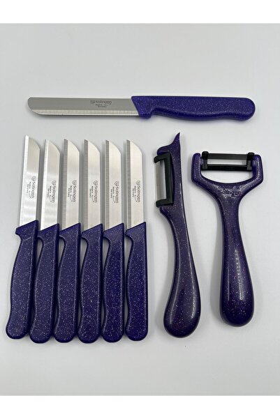 Solingen Orijinal Klever Çeyiz seti 9 Parça Bıçak ve Soyacak Takımı Mor