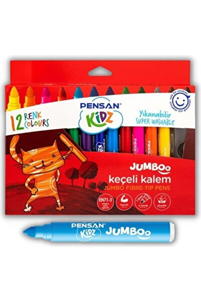 Pensan Jumbo Keçeli Kalem 12 Renk 12 Li Keçeli Kalem Jumbo 1 Paket