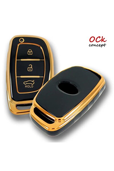 ock concept حافظة مفاتيح السيارة الذكية باللون الأسود لهيونداي i20 نيكل ix35 توسكون 13-18 سمارت