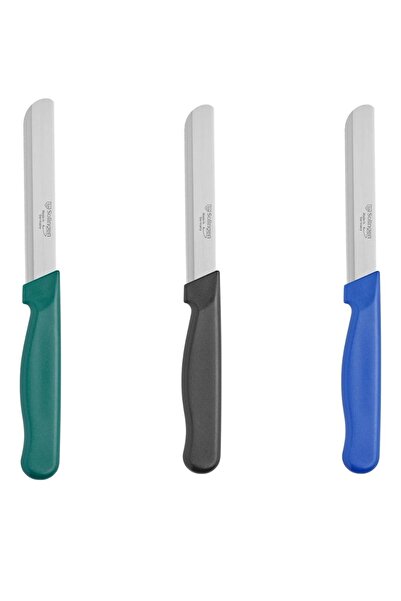Solingen Orijinal Klever Micro Et Sebze Doğrama Bıçağı -3 Adet Yeşil-Siyah-Mavi