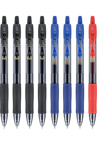 Pilot قلم حبر جاف جي 2 جل 0.7 ملم - 8 قطع