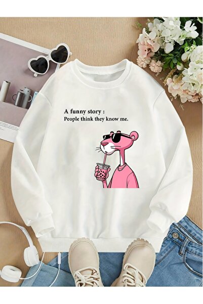 cc collection Hanorac oversize unisex cu imprimeu pantera tricou - Combinație...