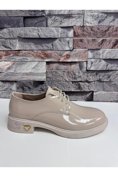 Parıltı Women's Stylish Lace-Up Thick Sole Loafer Shoes