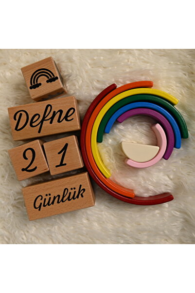 Zyt Tasarım Wooden Memory Cube Rainbow Set of Two Decor Photo Shoot