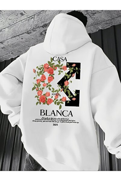 cc collection Hanorac oversize cu glugă pentru bărbați, cu imprimeu pe spate ...