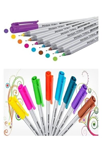Pensan Triball Tükenmez Kalem 1.0 Mm Bilye Uç 8'li Renkli Tk.k