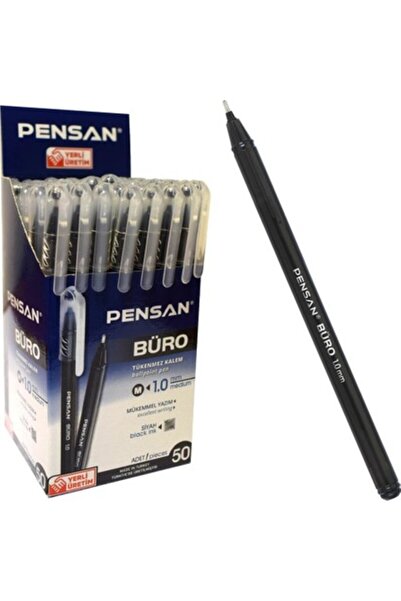 Pensan قلم حبر جاف مكتبي أسود 50 × 10 قطع