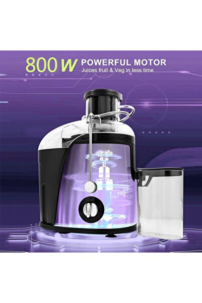 SHEWOW Riverlake Juicer 800W Stainless Steel Juice Extractor with 3 Inch Feed Chute
