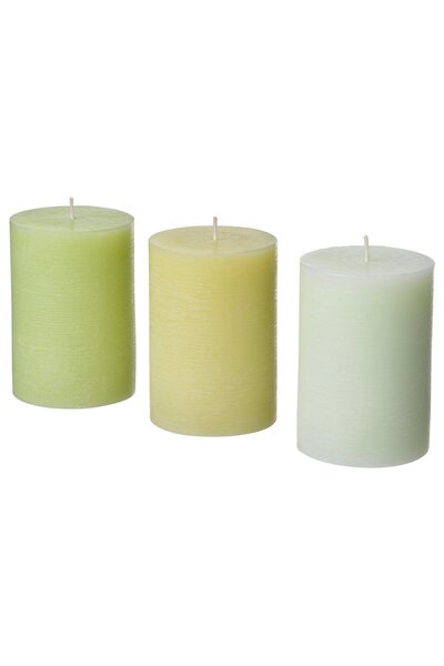 IKEA LÖVSKOGSLUND Scented Pillar Candle, Apple Mixed Colours, 30 hr