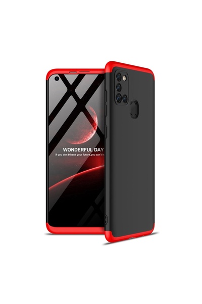 Atlas Θήκη SAMSUNG Galaxy A21s - GKK 360 Πλήρης κάλυψη (Μαύρο/Κόκκινο)