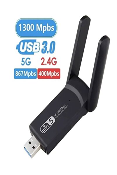 pluscore AC1300 Wİ-Fİ 5G Dual Band Wireless Adaptör, USB 3.0 Kablosuz Ethernet, İnternet