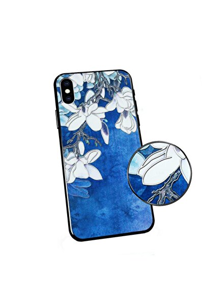 Atlas Калъф за SAMSUNG Galaxy A71 - 3D цветя (син)