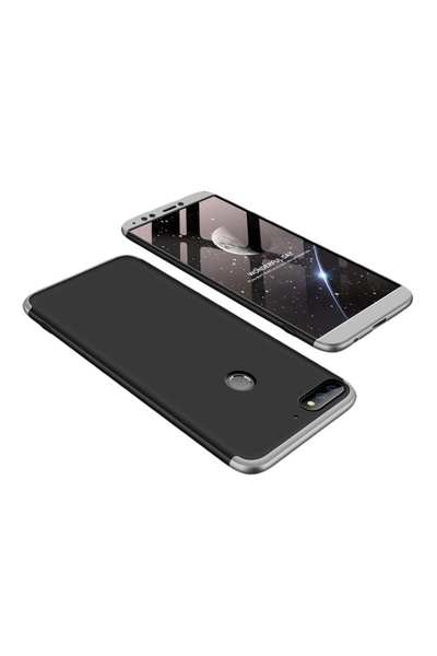 Atlas Θήκη HUAWEI Y7 2018 \ Y7 Prime 2018 - GKK 360 Πλήρης κάλυψη (Μαύρο/Ασημί)