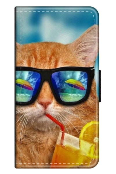 Atlas Персонализиран калъф-книга за Samsung Galaxy S22 Plus, Cool Cat, S1D1M0031