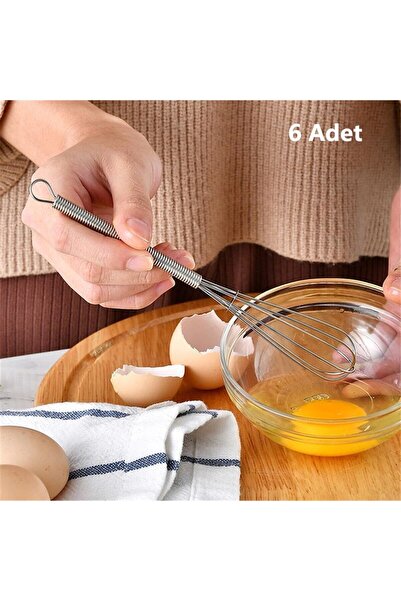 Kiesa خفاقة بيض صغيرة من الفولاذ، خلاط شاي القهوة وخافق البيض، 6 قطع