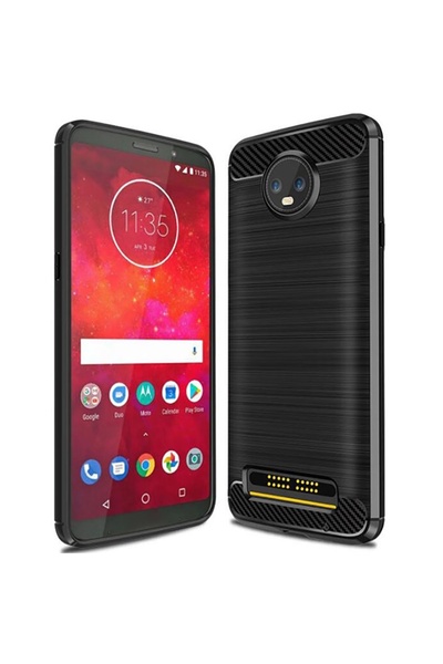 Atlas Husa Pentru MOTOROLA Moto Z3 / Z3 Play - Luxury Carbon TSS, Negru