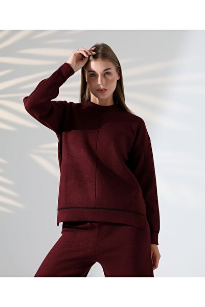 REDMİNA fashion Contrast Stitched Women's Knitwear Set